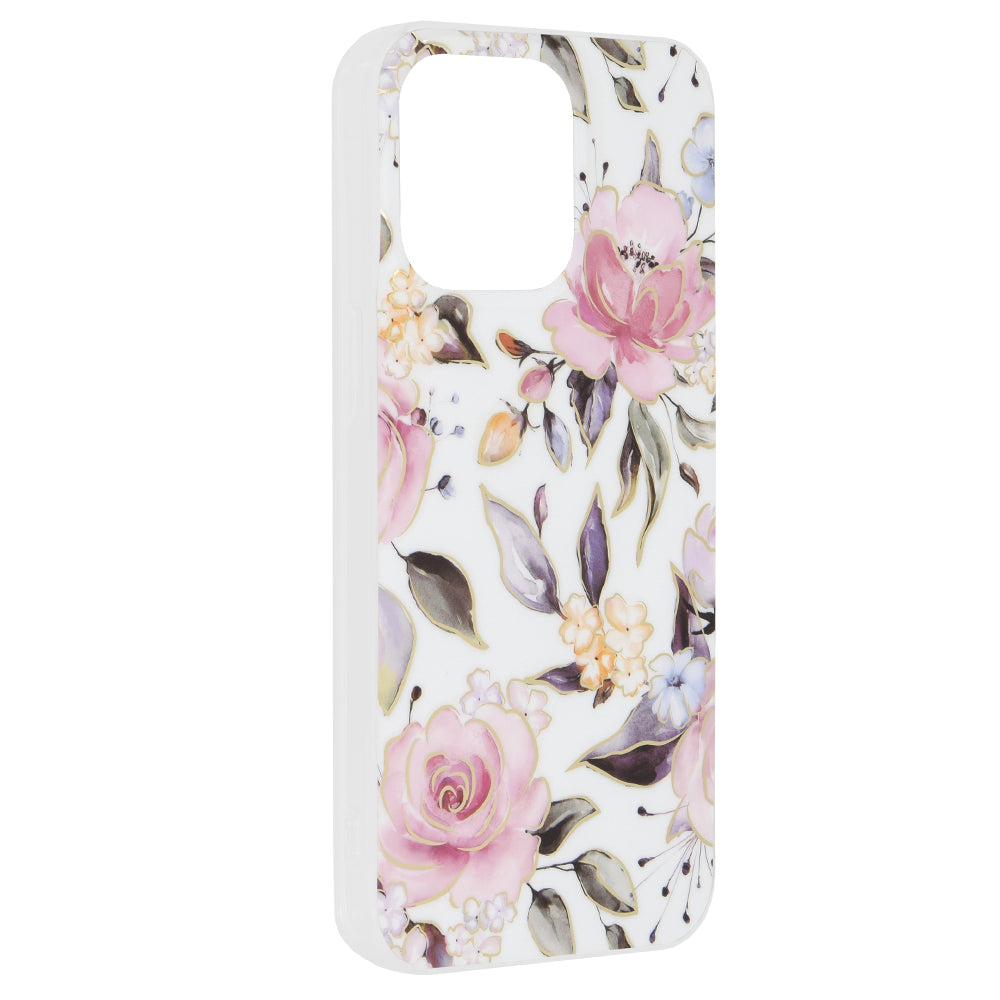 Cover til Apple iPhone 15 Pro Max, Techsuit, Marble, Hvid