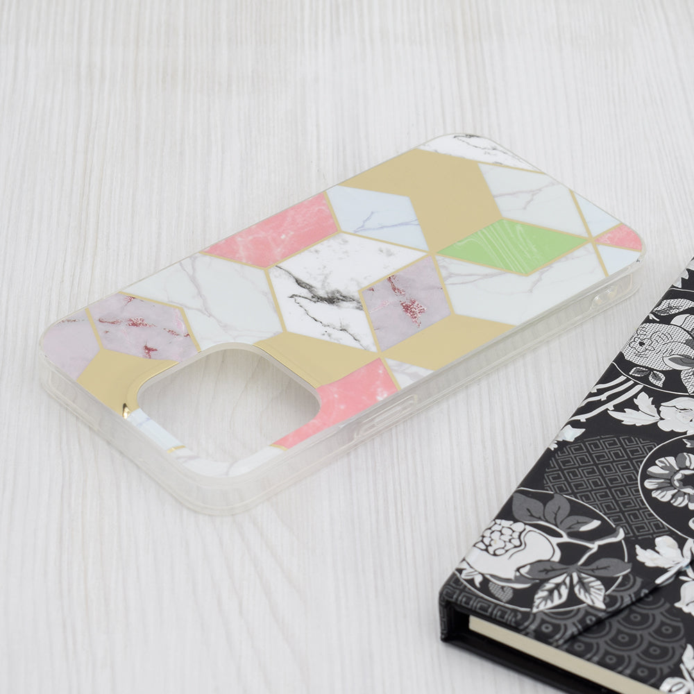 Cover til Apple iPhone 15 Pro Max, Techsuit, Marble, Lilla