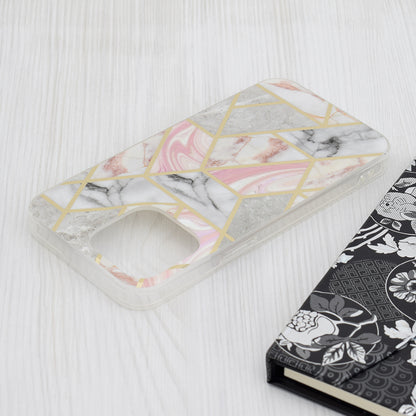 Cover til Apple iPhone 15 Pro Max, Techsuit, Marble, Pink
