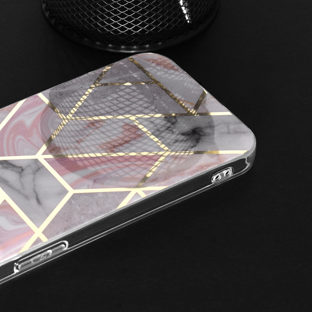 Cover til Apple iPhone 15 Pro Max, Techsuit, Marble, Pink