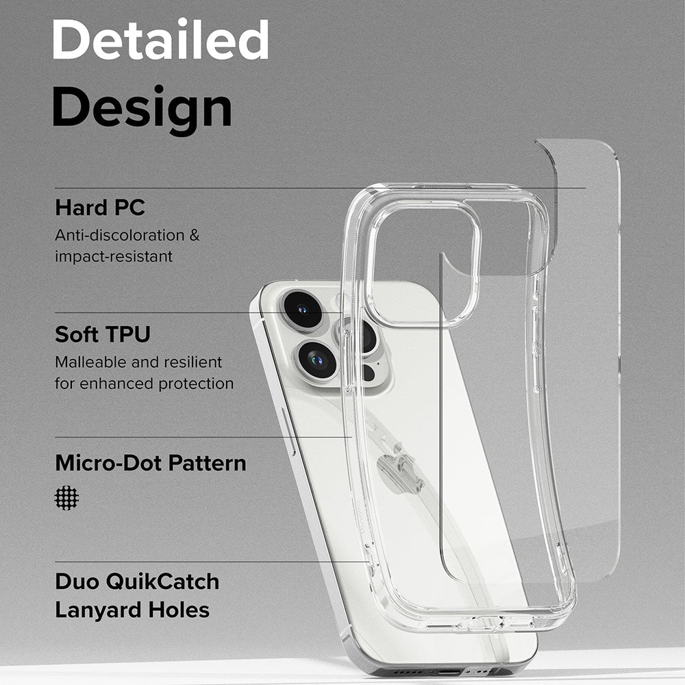 Cover til Apple iPhone 15 Pro, Ringke, Fusion, Transparent