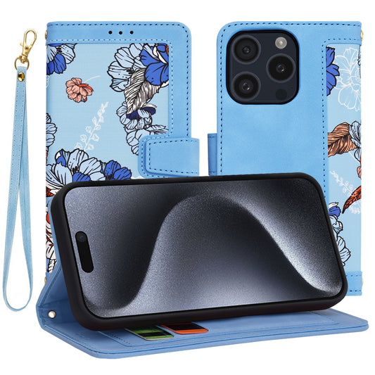 Cover til Apple iPhone 15 Pro, Techsuit, FlipCraft, Blå