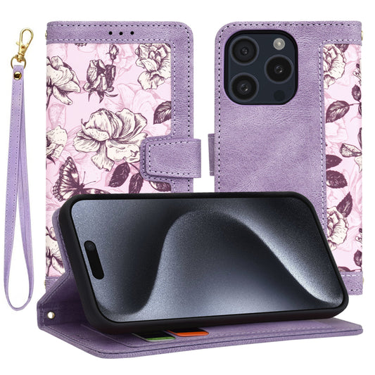 Cover til Apple iPhone 15 Pro, Techsuit, FlipCraft, Lilla