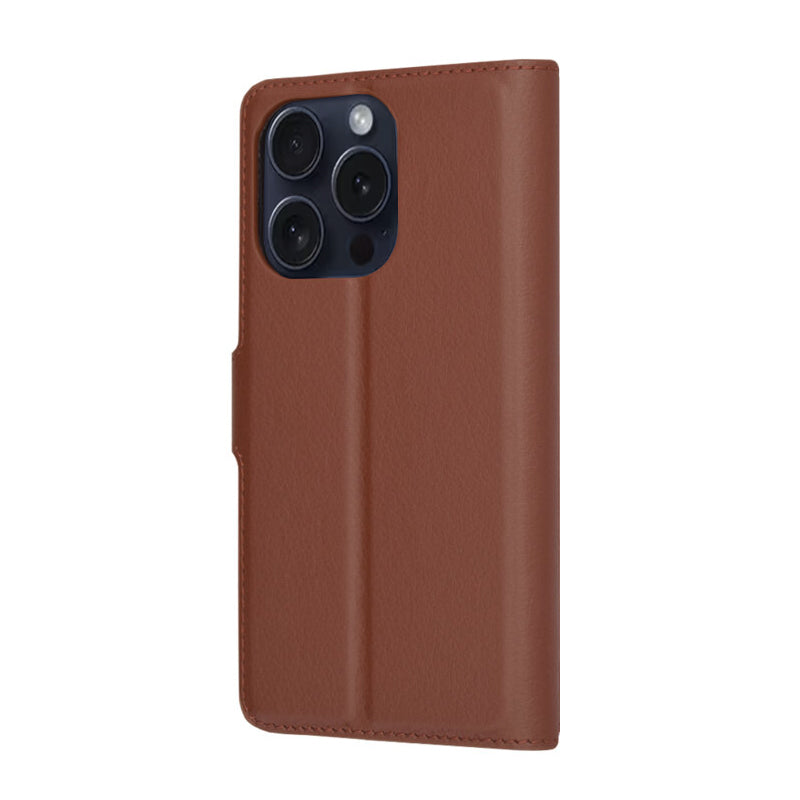 Cover til Apple iPhone 15 Pro, Techsuit, Leather Folio, Brun