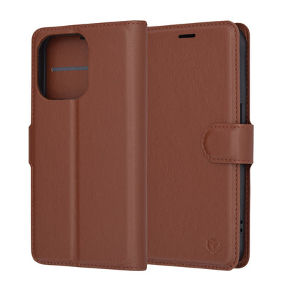 Cover til Apple iPhone 15 Pro, Techsuit, Leather Folio, Brun