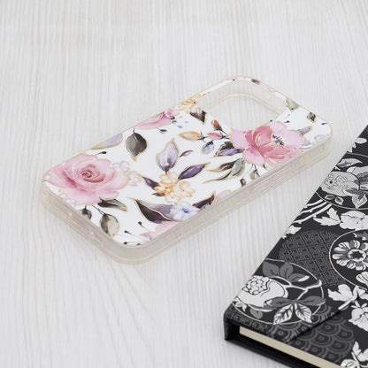 Cover til Apple iPhone 15 Pro, Techsuit, Marble, Hvid