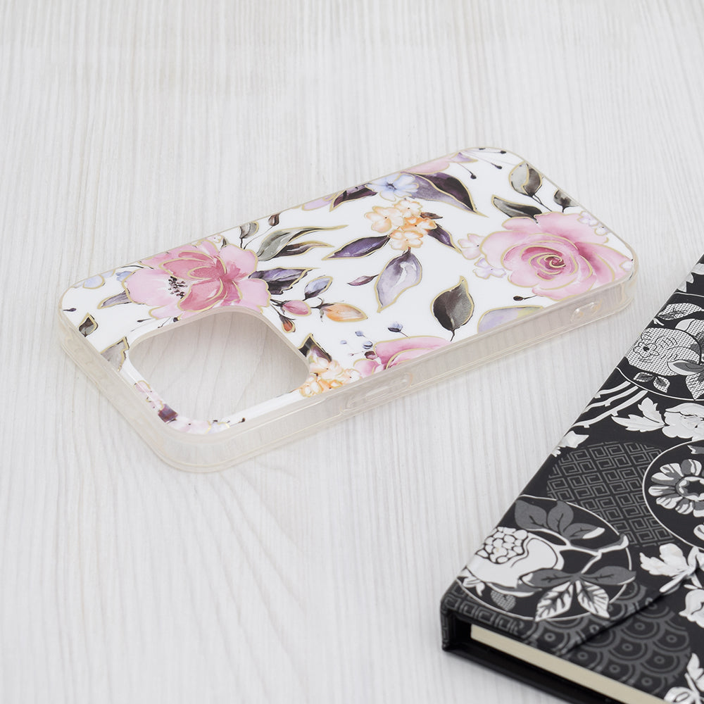 Cover til Apple iPhone 15 Pro, Techsuit, Marble, Hvid