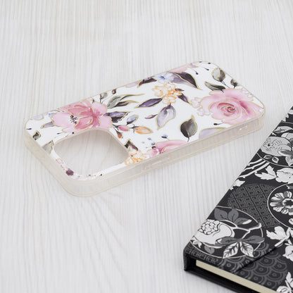 Cover til Apple iPhone 15 Pro, Techsuit, Marble, Hvid
