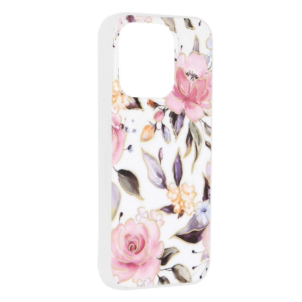 Cover til Apple iPhone 15 Pro, Techsuit, Marble, Hvid