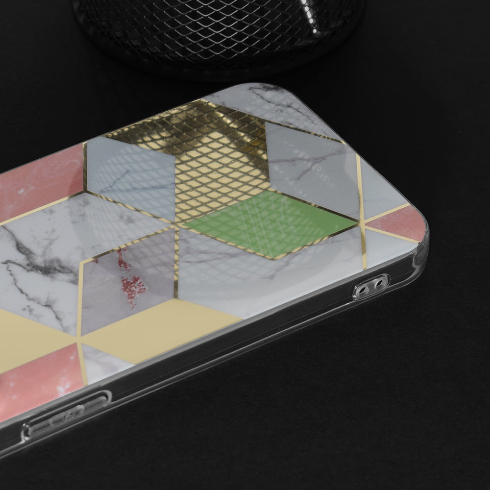 Cover til Apple iPhone 15 Pro, Techsuit, Marble, Lilla