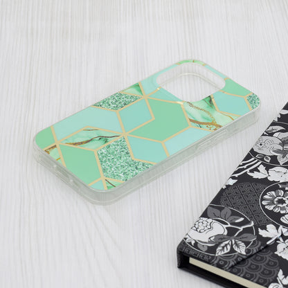 Cover til Apple iPhone 15 Pro, Techsuit, Marble, Grøn