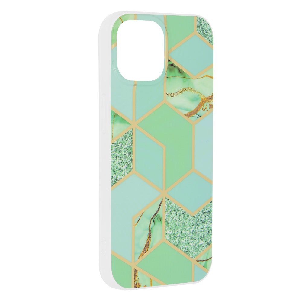 Cover til Apple iPhone 15, Techsuit, Marble, Grøn