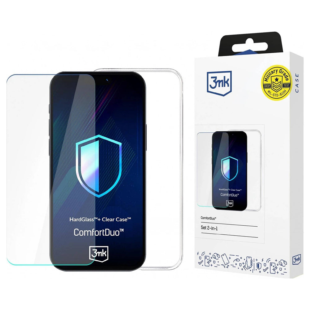 Cover til Apple iPhone 16, 3MK, ComfortDuo, Transparent