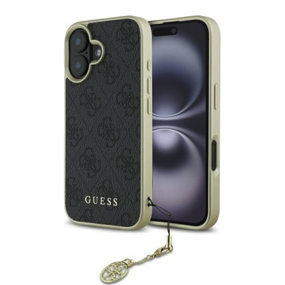 Etui til Apple iPhone 16, Guess, 4G Charm, Sort