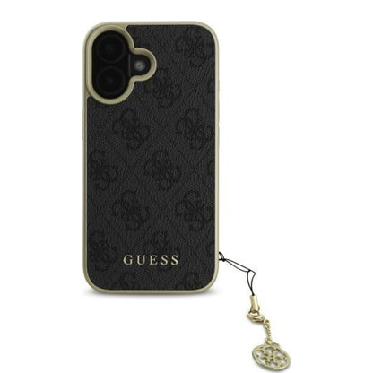 Etui til Apple iPhone 16, Guess, 4G Charm, Sort