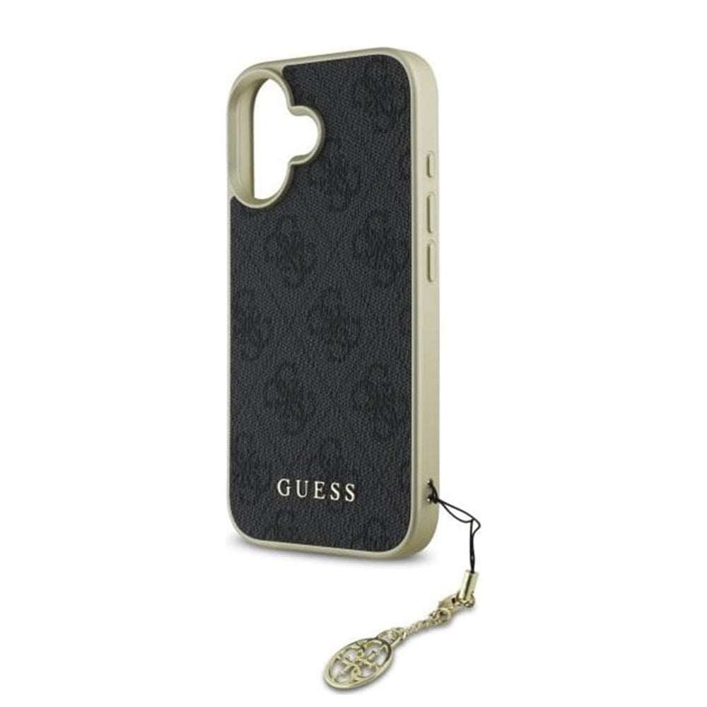 Etui til Apple iPhone 16, Guess, 4G Charm, Sort