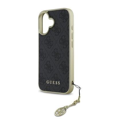 Etui til Apple iPhone 16, Guess, 4G Charm, Sort