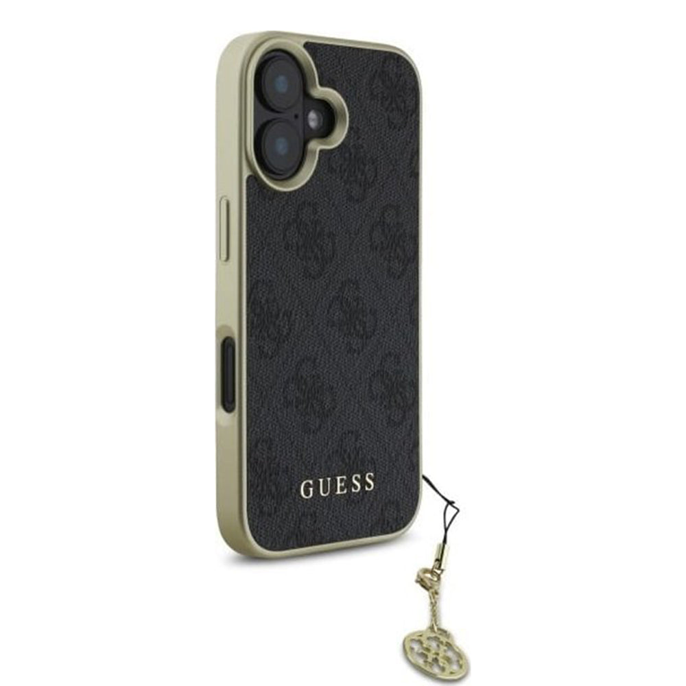 Etui til Apple iPhone 16, Guess, 4G Charm, Sort