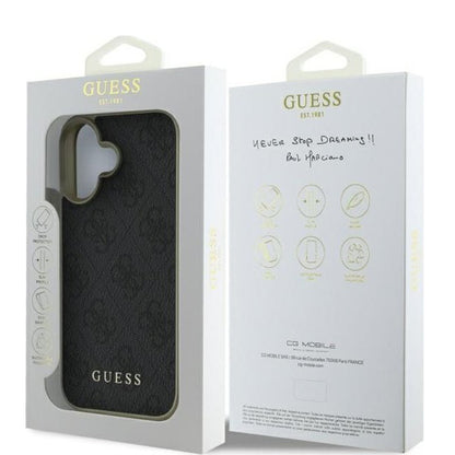 Etui til Apple iPhone 16, Guess, 4G Charm, Sort