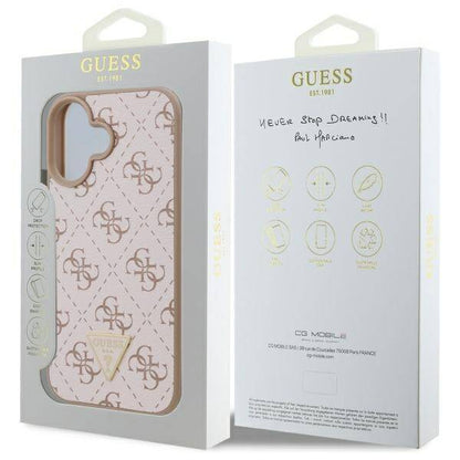Etui til Apple iPhone 16, Guess, 4G Triangle Logo, Hvid