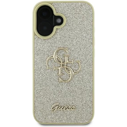 Etui til Apple iPhone 16, Guess, Fixed Glitter Big 4G, Gylden