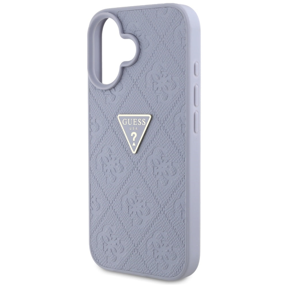 Etui til Apple iPhone 16, Guess, Hot Stamp 4G Pattern Triangle Logo, Lys Lilla