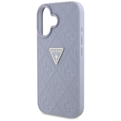Etui til Apple iPhone 16, Guess, Hot Stamp 4G Pattern Triangle Logo, Lys Lilla