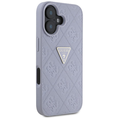 Etui til Apple iPhone 16, Guess, Hot Stamp 4G Pattern Triangle Logo, Lys Lilla