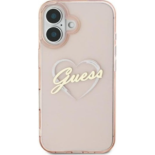 Etui til Apple iPhone 16, Guess, IML Heart, Pink