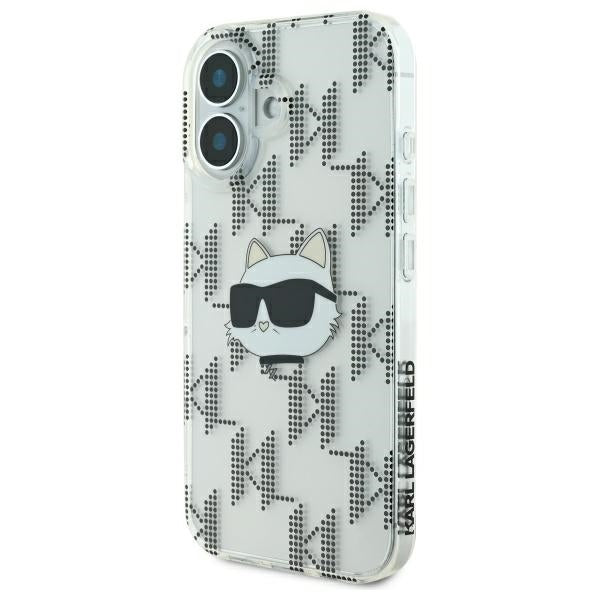 Cover til Apple iPhone 16, Karl Lagerfeld, IML Luxury Electroplated Choupette's Head, Gennemsigtig