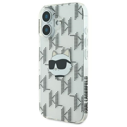 Cover til Apple iPhone 16, Karl Lagerfeld, IML Luxury Electroplated Choupette's Head, Gennemsigtig