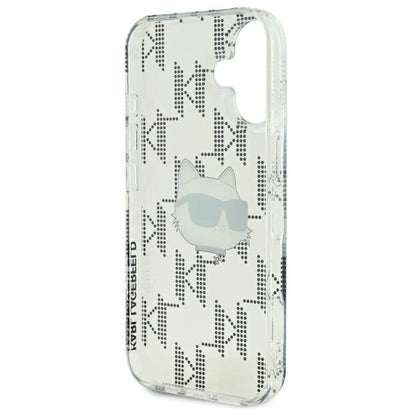 Cover til Apple iPhone 16, Karl Lagerfeld, IML Luxury Electroplated Choupette's Head, Gennemsigtig