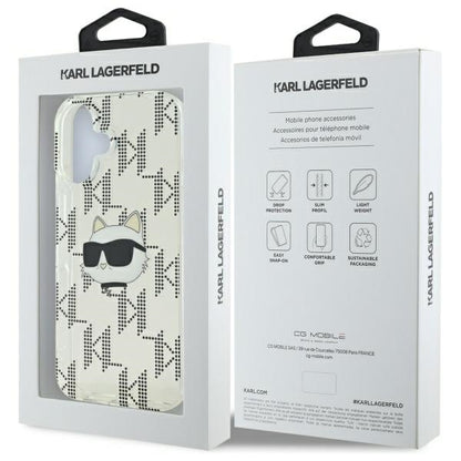 Cover til Apple iPhone 16, Karl Lagerfeld, IML Luxury Electroplated Choupette's Head, Gennemsigtig