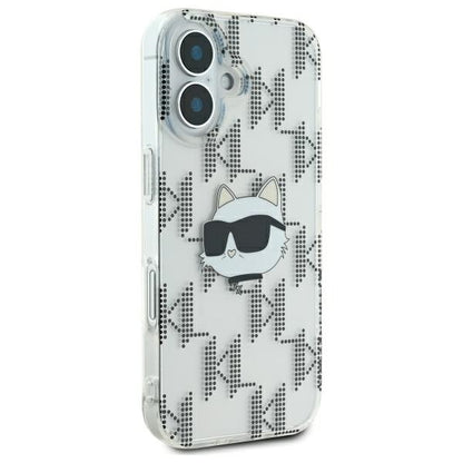 Cover til Apple iPhone 16, Karl Lagerfeld, IML Luxury Electroplated Choupette's Head, Gennemsigtig