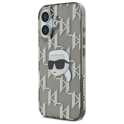 Cover til Apple iPhone 16, Karl Lagerfeld, IML Luxury Electroplated Karl's Head, Sort