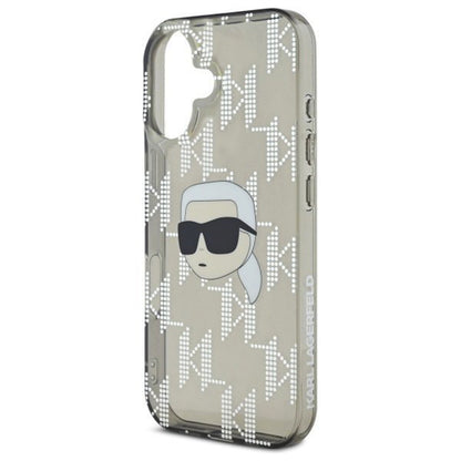 Cover til Apple iPhone 16, Karl Lagerfeld, IML Luxury Electroplated Karl's Head, Sort
