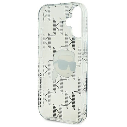 Cover til Apple iPhone 16, Karl Lagerfeld, IML Luxury Electroplated Karl's Head, Transparent