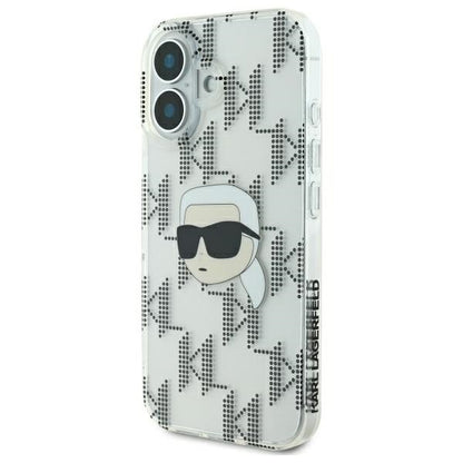 Cover til Apple iPhone 16, Karl Lagerfeld, IML Luxury Electroplated Karl's Head, Transparent