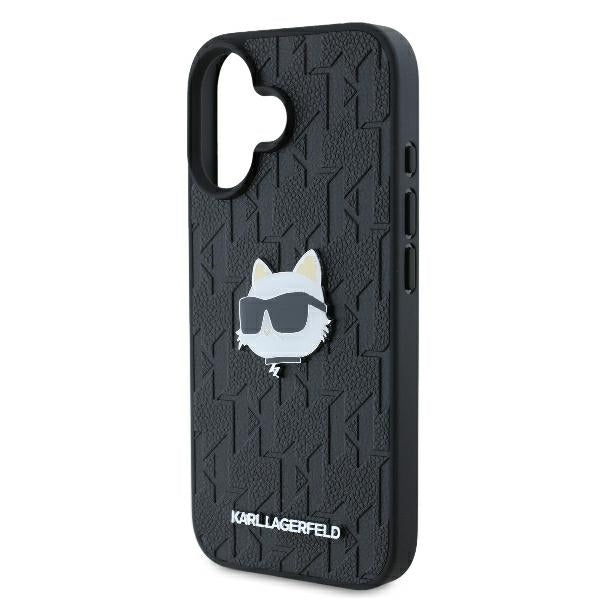 Etui til Apple iPhone 16, Karl Lagerfeld, Monogram Choupette's Head, Sort