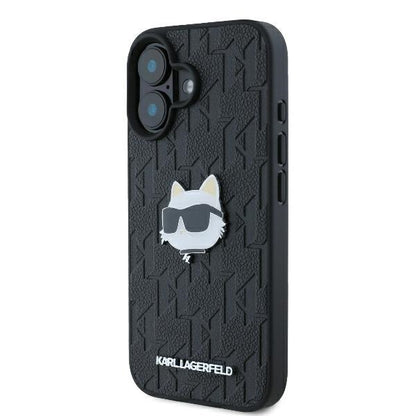 Etui til Apple iPhone 16, Karl Lagerfeld, Monogram Choupette's Head, Sort