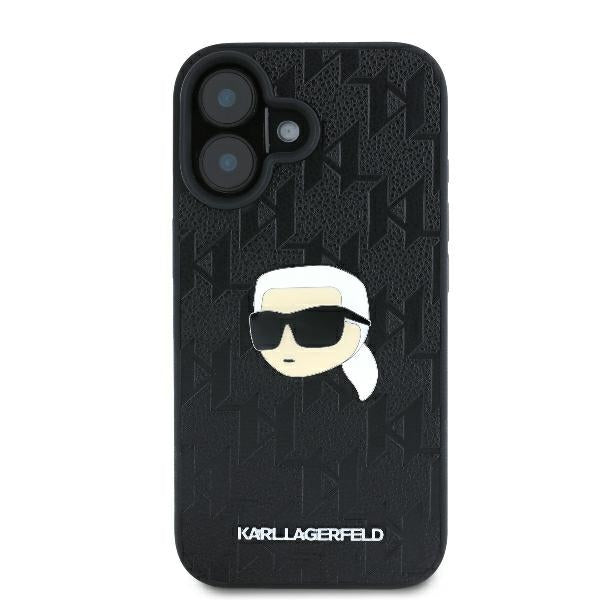 Etui til Apple iPhone 16, Karl Lagerfeld, Monogram Karl's Head, Sort