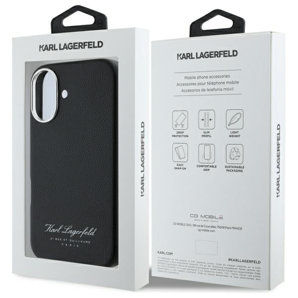 Etui til Apple iPhone 16, Karl Lagerfeld, RSG, Sort