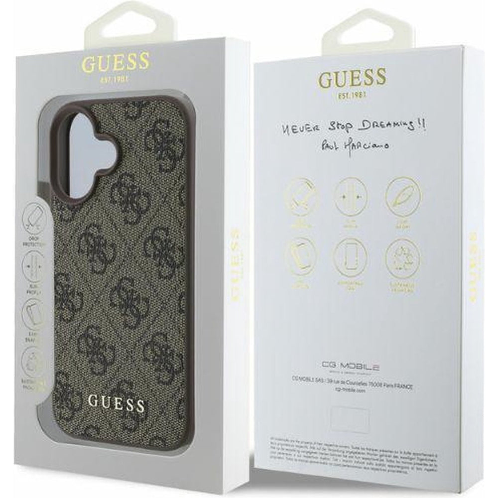 Etui til Apple iPhone 16 Plus, Guess, 4G Classic, Brun