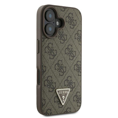 Etui til Apple iPhone 16 Plus, Guess, 4G Triangle Strass, Brun