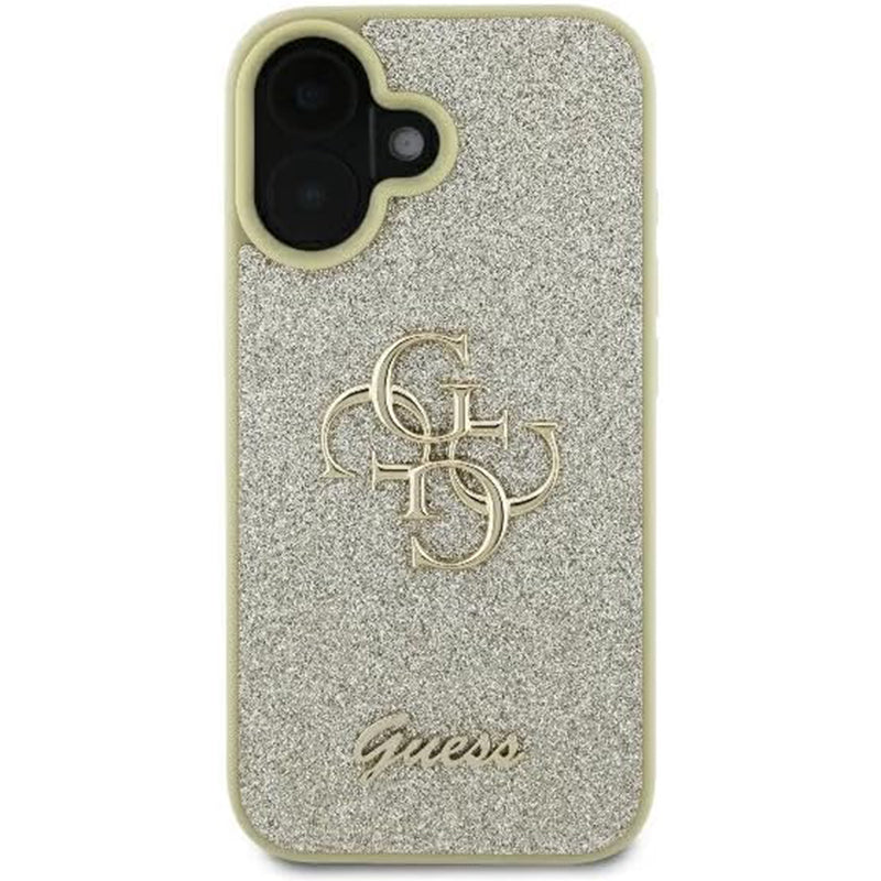 Etui til Apple iPhone 16 Plus, Guess, Fixed Glitter Big 4G, Gylden