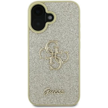 Etui til Apple iPhone 16 Plus, Guess, Fixed Glitter Big 4G, Gylden