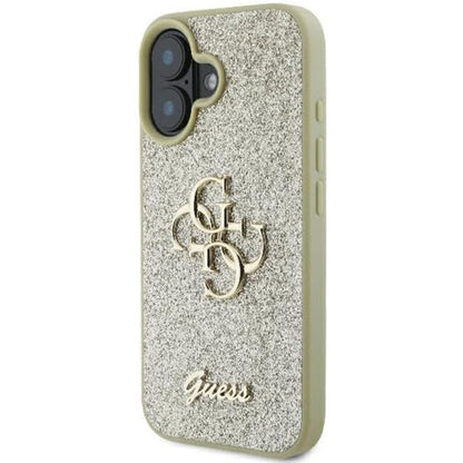 Etui til Apple iPhone 16 Plus, Guess, Fixed Glitter Big 4G, Gylden