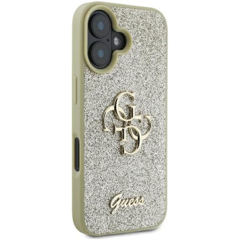 Etui til Apple iPhone 16 Plus, Guess, Fixed Glitter Big 4G, Gylden
