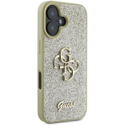 Etui til Apple iPhone 16 Plus, Guess, Fixed Glitter Big 4G, Gylden