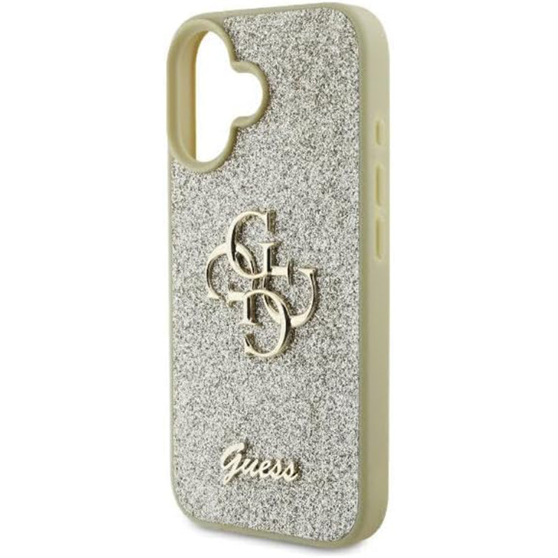 Etui til Apple iPhone 16 Plus, Guess, Fixed Glitter Big 4G, Gylden